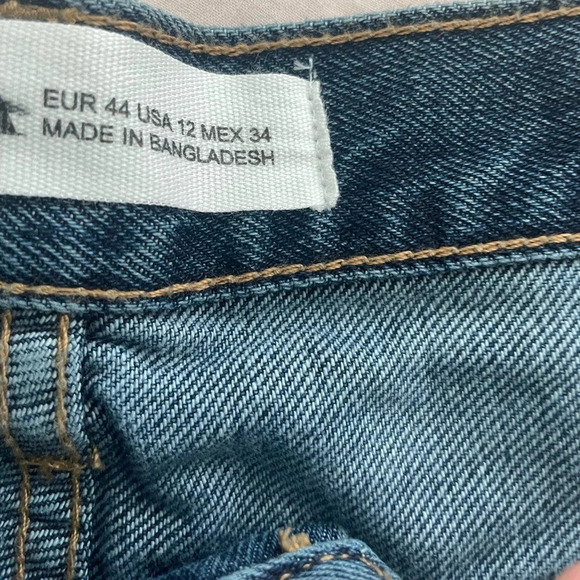 ZARA VINTAGE BLUE COTTON DENIM SHORTS SIZE 12 - Picture 6 of 9